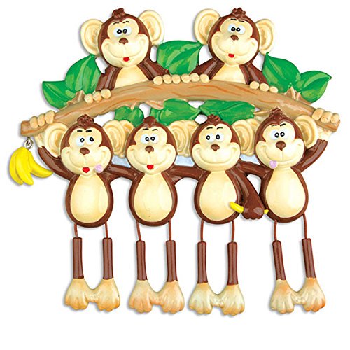 Ornaments Monkey Family 6 Personalized Christmas Tree
