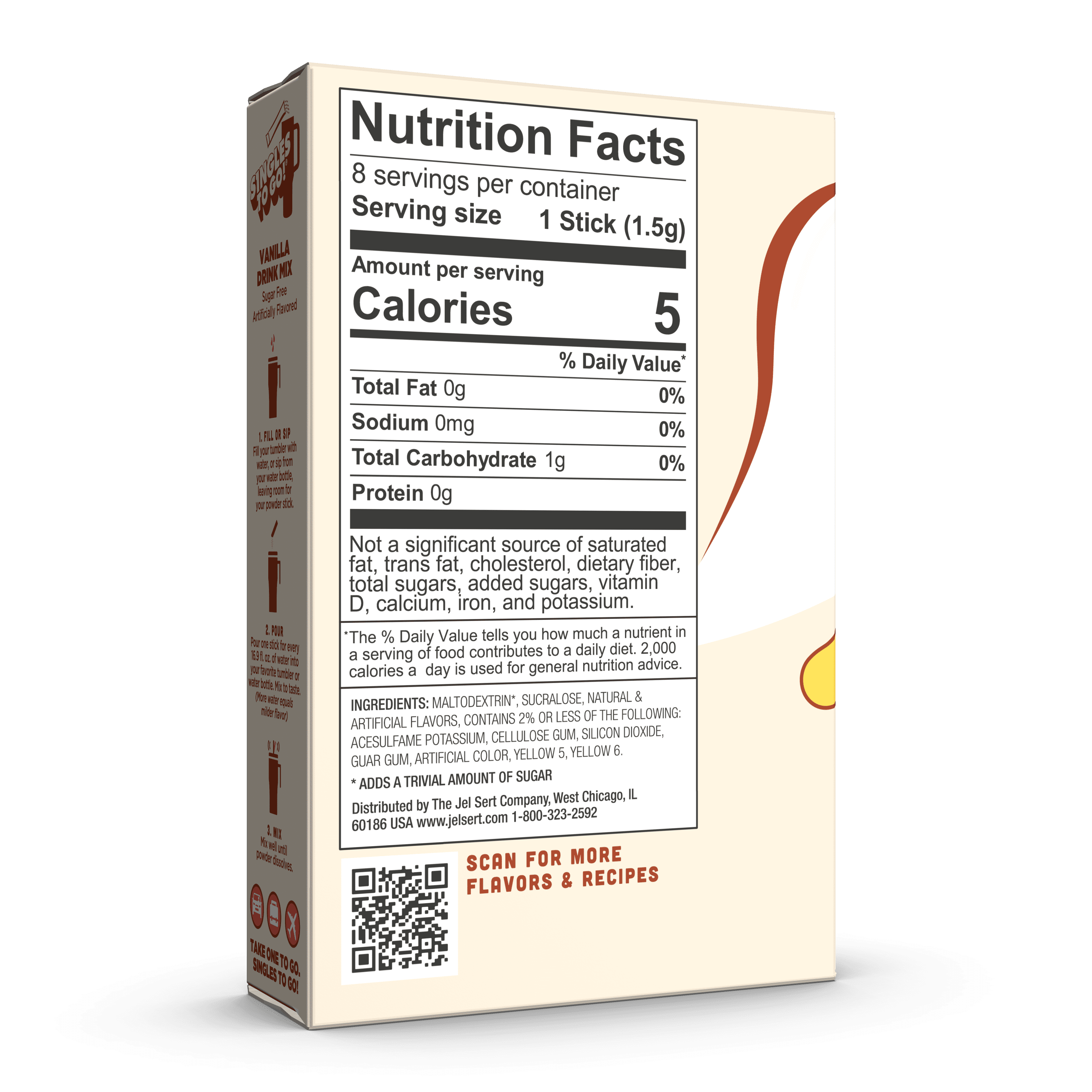 Wyler's Light Watertok Vanilla, Singles to Go Powdered Drink Mix, 8 Count Packets