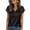 Black, variant on Women Satin Blouse Silk Dressy Casual Tops Summer Short Cap Sleeve V Neck Shirts Business Work Satin Tunic Tops