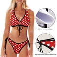 thumbnail image 3 of Dreamtimes Cartoon Baseball Two Piece Swimsuits Bathing Suit Triangle Bikini Set, Medium, 3 of 7