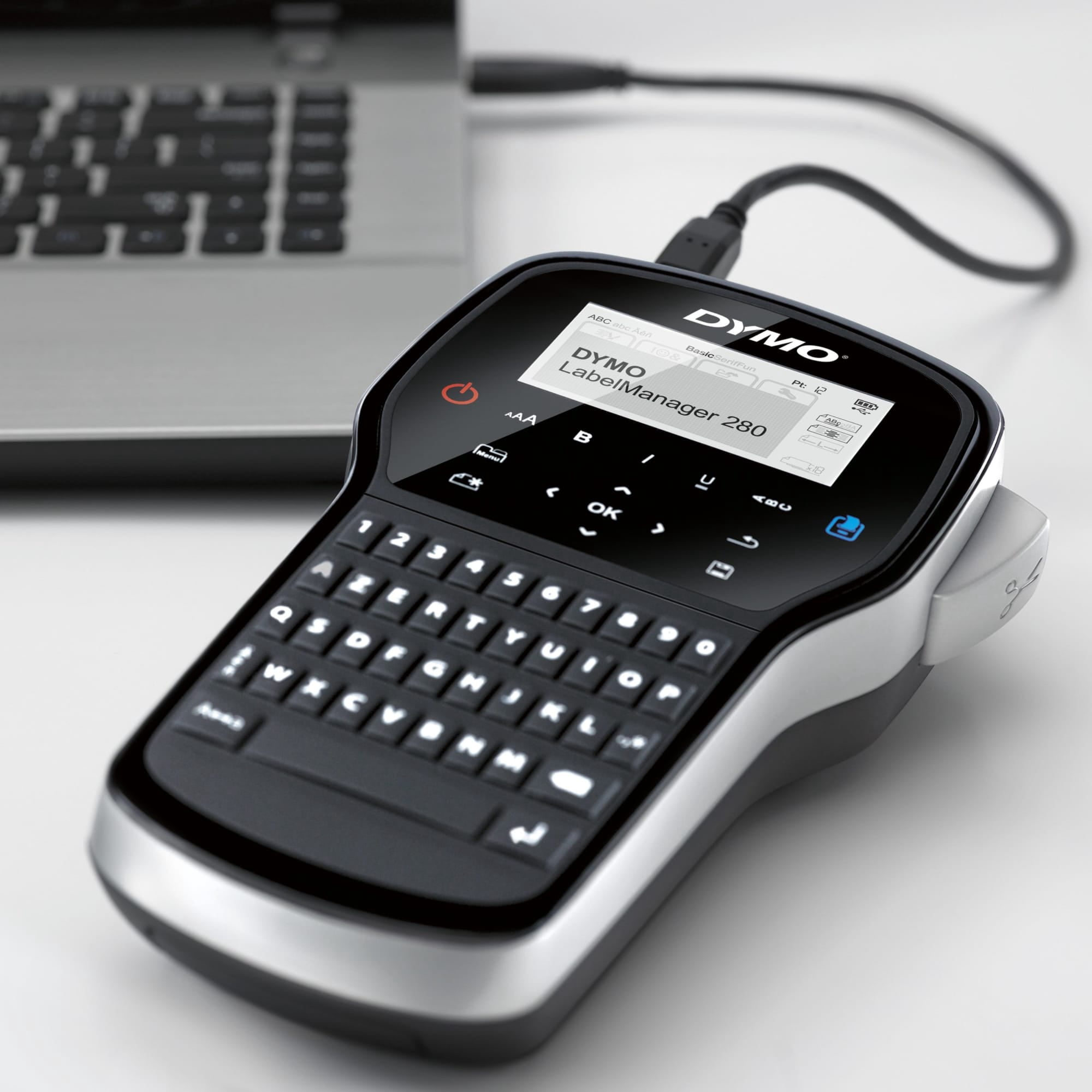 DYMO Label Maker | LabelManager 280 Rechargeable Portable Label Maker, Easy-to-Use, One-Touch Smart Keys, QWERTY Keyboard, PC and Mac Connectivity, For Home & Office Organization