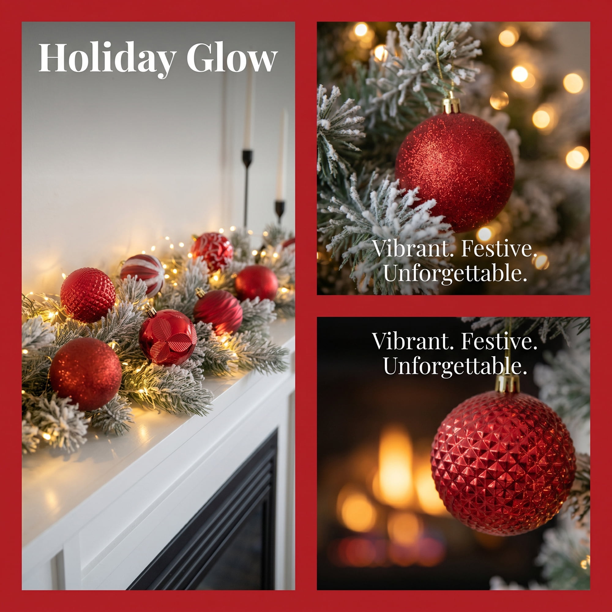 Unique Bargains 6Pcs Painted Electroplated Balls Shatterproof Ornaments Red 2.4"