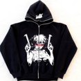 thumbnail image 4 of Nueva sudadera con cremallera Y2K con estampado de moda hip hop retro americano, sudadera con capucha de gran tamaño para hombre, ropa urbana gótica punk Harajuku, 4 of 5