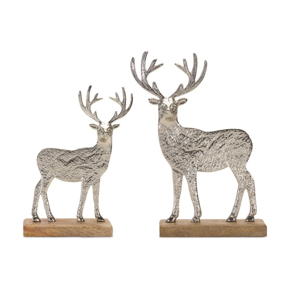 Melrose Deer Christmas Tabletop Decorations - 10.5" - Set of 2