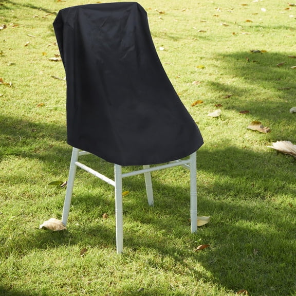 KONTONTY Chair Covers Outdoor Folding Lawn Lounge Chair Covers Waterproof All Weather Dustproof Oxford Patio Furniture Covers For Garden Black