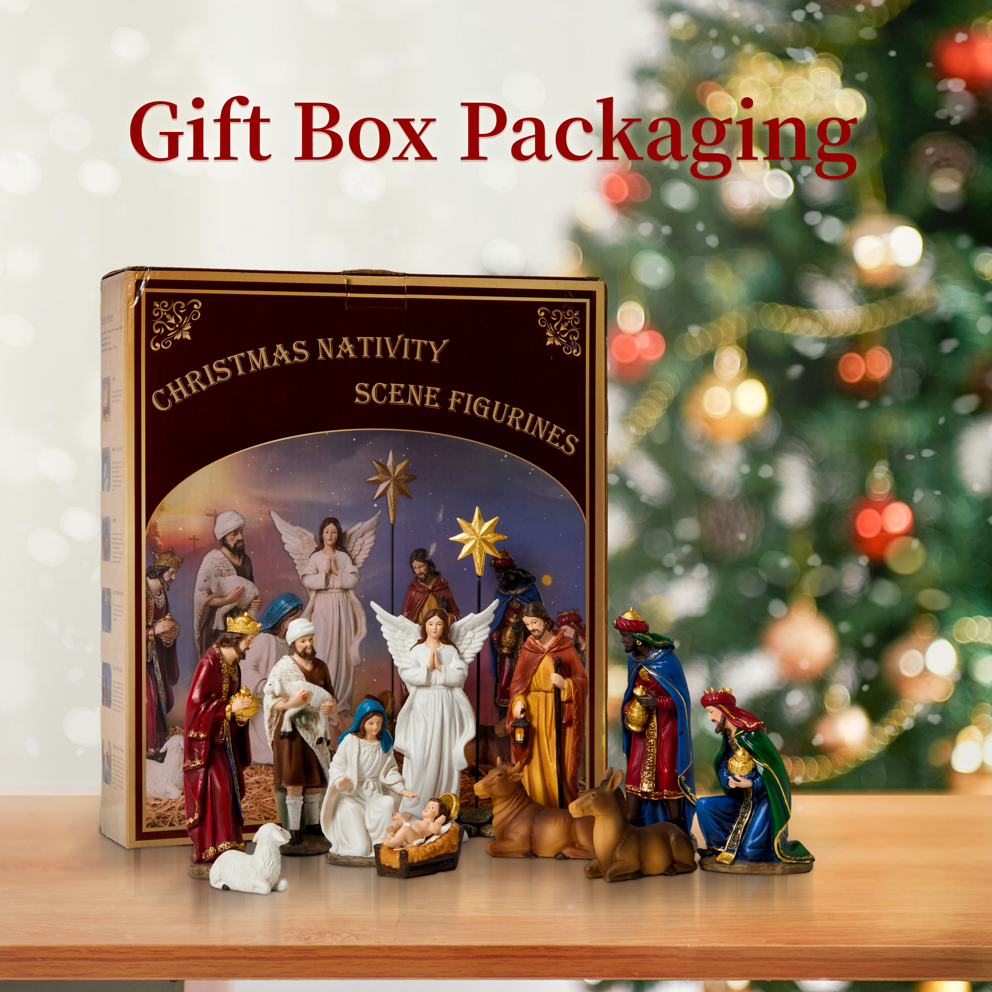 KUETH 13-Piece Hand-Painted Nativity Set with 5.9" Figures photo 6