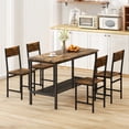 thumbnail image 2 of Giantex Dining Chair Set of 4, Industrial Kitchen Side Chairs w/Metal Legs, Slanted Back, Rustic Wood Grain, Brown, 2 of 8