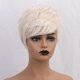 thumbnail image 2 of Peluca Ondulada Rizada en Capas de Cabello Humano Corto para Mujer, Pelucas Rectas para Fiesta de Cosplay, Pelucas Rectas de 10 Pulgadas, Postizo - Blanco Sunnimix Pelucas cortas para mujeres, 2 of 7