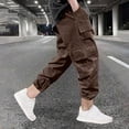 thumbnail image 2 of GuangCheng Mens Cargo Pants Baggy Drawstring Elastic Waist Cargo Joggers Oversized Casual Work Pants with Pockets, 2 of 6