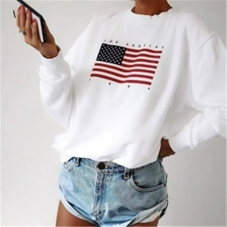 Women Amercian Flag Ladies Teen Blouses T Shirts Tees Tops | Walmart Canada