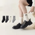 thumbnail image 2 of Posijego 4 Pairs Girls Ruffle Socks Polka Dot Printed School Uniform Dress Cotton Crew Ankle Socks Little Girls 3-12 Years, 2 of 9