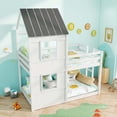 thumbnail image 4 of Costway House Bunk Bed Twin Over Twin with Built in Ladder Window & Safety Guardrail, 4 of 10