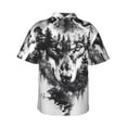 thumbnail image 3 of Daiia Majestic Wolf Landscape Hawaiian Shirt for Men Gentle Cotton Regular Short Sleeve Casual-3X-Large, 3 of 9