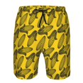 thumbnail image 3 of Honeii's yellow Corn Print Men's Casual Shorts with Drawstring，Swim Trunks Quick Dry Beach Shorts, 3 of 5
