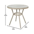 thumbnail image 5 of Emma + Oliver Indoor/Outdoor Bistro Style 31.5 in. Table with Black & White Textilene, Glass Top, and Two Chairs - Light Natural Frame, 5 of 10