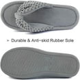 thumbnail image 4 of Women's Memory Foam Open Toe Slide Slippers with Adjustable Strap and Cozy Terry Lining, 4 of 5