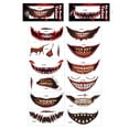 thumbnail image 1 of 12 piezas de pegatinas de tatuaje de boca grande de Halloween sonrisa extraña para brazo cara mano cuello Tmvgtek Cuidado Belleza, 1 of 9