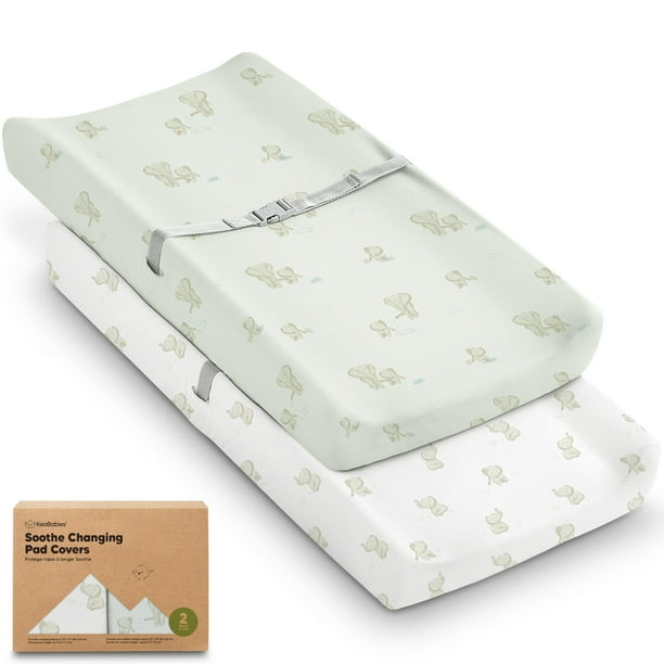 Fundas para cambiadores KeaBabies Soothe, 100% algodón, paquete de 2
