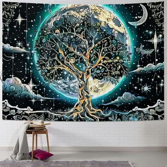 Sheronv Fantasy Art Stars Moon Tapestry Wall Hanging Unique Style for Home Decor 40x30inch