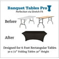 thumbnail image 3 of 6 Foot 30x72 Black Stretch Spandex Table Cover Banquet Tables Pro, 3 of 5