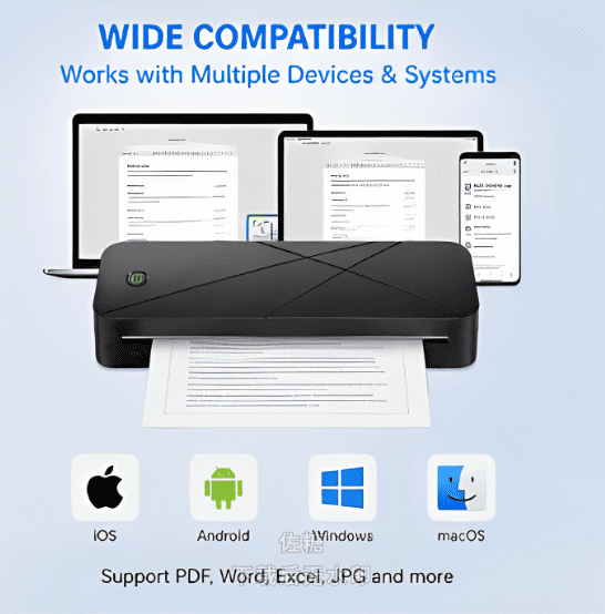 Phomemo Portable Printers Wireless, A282M Bluetooth Thermal Printer, Inkless Mobile Printer Support 8.5'' x 11'' & A4 Thermal Paper, Compatible with iPhone Android Laptop for Office Car Home