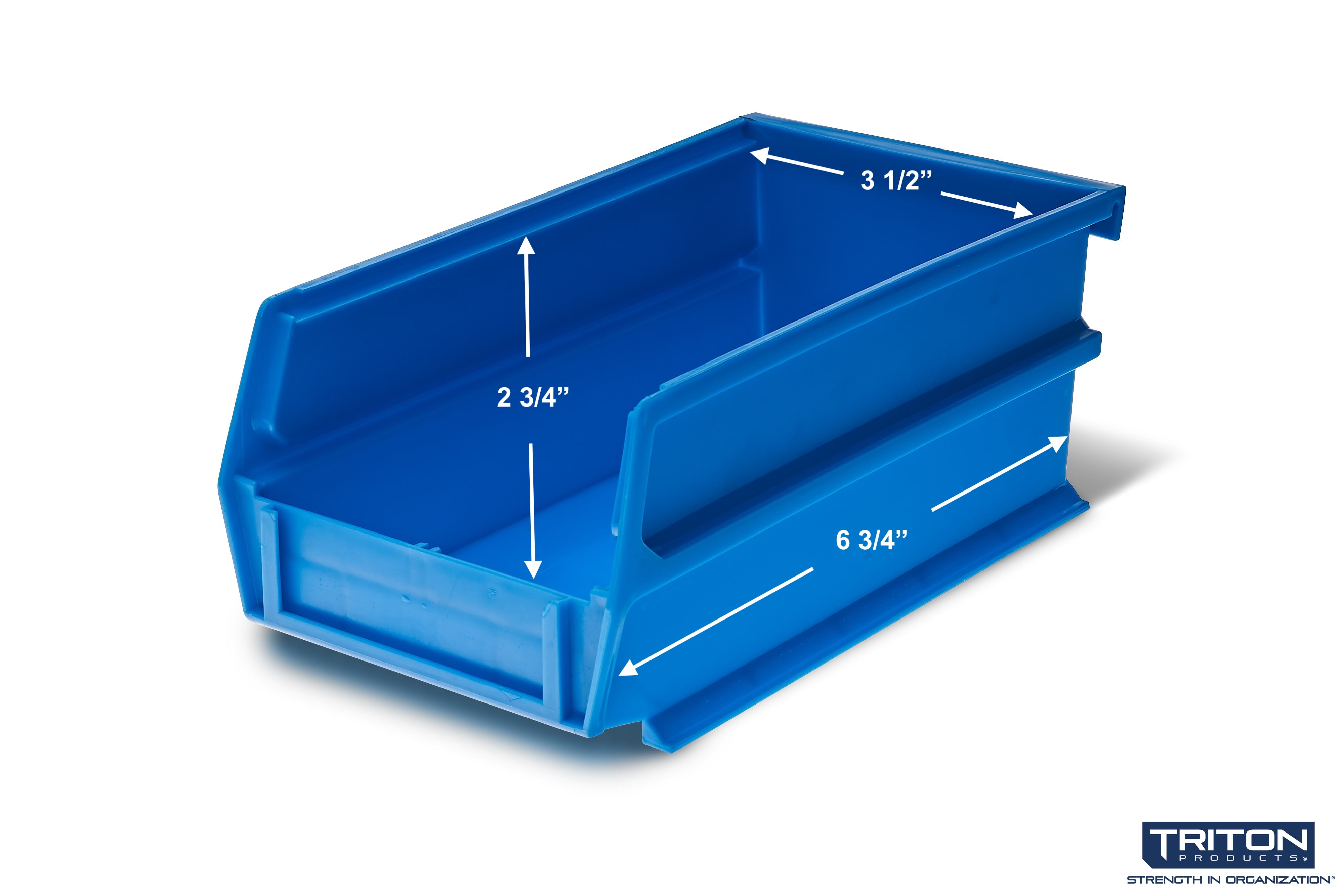 Triton Products® LocBin Polypropylene Hanging Bin & BinClip Kits, (4) Small 5-3/8"L x 4-1/8"W x 3"H and (4) Medium 7-3/8"L x 4-1/8"W x 3" H
