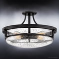 thumbnail image 3 of Luxury Coastal Indoor Ceiling Light, 12.00''H x 19.00''W, with Nautical Style Elements, Traditional Design, Parisian Bronze Finish and Clear Seeded Glass, UQL3782, 3 of 7