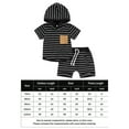 thumbnail image 2 of OUSITAID Haut à Capuche Patchwork Bébé Garçon + Short à Rayures T-shirt Pantalon Court Tenue d'Été, 2 of 10