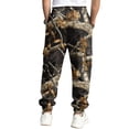 thumbnail image 3 of Havenx Mens Baggy Camo Cargo Sweatpants Maple Leaf Print Elastic Waist Tapered Cargo Sweatpants with Flap Pockets Straight Wide Leg Trousers Loose Fit Y2k Workout Athletic Soft Outfits,Black M, 3 of 4