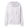 thumbnail image 6 of Women's Oversized Zip Up Hoodie Sweatshirt Casual Long Sleeve Loose Fit Pullover Streetwear Cozy Fleece Outwear Plus Size Drop Shoulder Kangaroo Pocket Winter Fall, 6 of 8