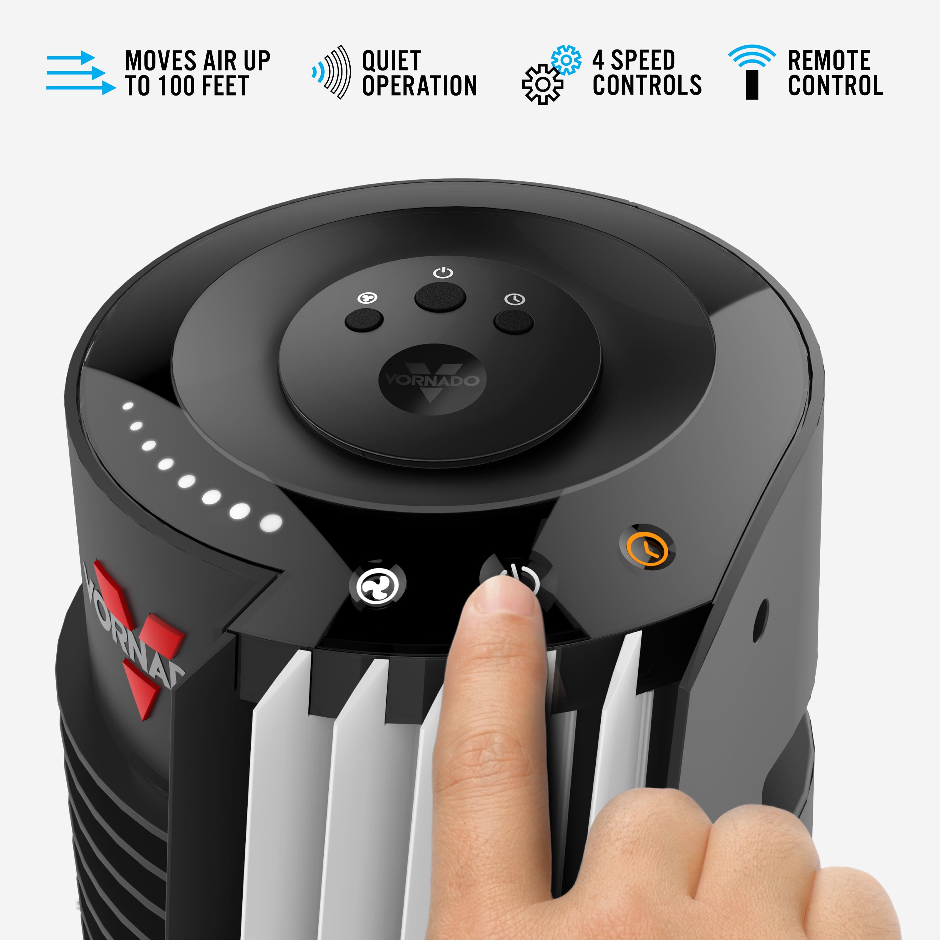 Vornado 41 Tower Air Circulator Tower Fan with Remote Control, Black -  Walmart.com