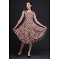 thumbnail image 5 of Bimba Brown Triangle Geometric Printed Ladies Sleeveless Round Neck Summer Dress Casual Wear-X-Large, 5 of 6