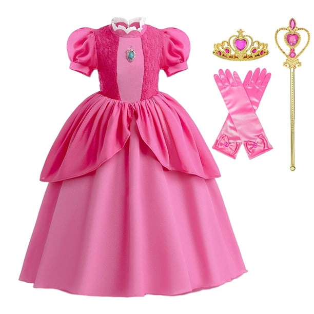 Disfraz de princesa y melocotón para niños, ropa rosa para Cosplay, vestido de fantasía para niños de 2 a 10 años, Carnaval de Halloween Fivean unisex