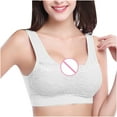 thumbnail image 3 of Sports Bra Tank Top Women Woman Tops Bra No Underwire Underwears Base Vest Style Sports Base Underwears V-Neck Back-Smoothing Bra Feature Hook and Eye Closure Molded Bra Style Y-216 , White M, 3 of 3