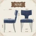 thumbnail image 2 of Mid Century Dining Chairs Set of 4, Farmhouse Linen Fabric Upholstered Accent Chair Curved Backrest with Copper Nails Around,Kitchen Chairs with Hardwood Frame, 2 of 7