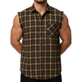 thumbnail image 4 of Men'S Plaid Lapel Sleeveless Shirt Vest, Sleeveless Button Up Vest With Pockets, Summer Casual Wear, 4 of 9
