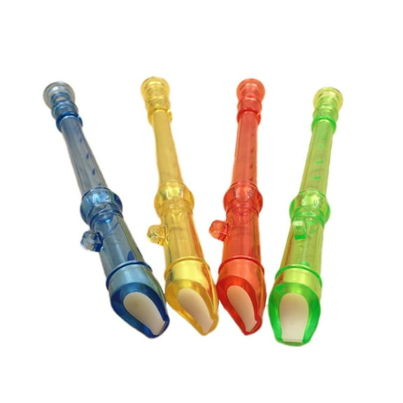 YAMB 4 Pcs Soprano Recorder Instrument Mini Orchestra Musical - 6 Holes Standard Music Recorder Instrument for Kids,ABS Descant Recorders Music Flutes for Beginner,Candy Colored Clear
