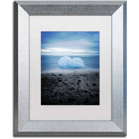 Trademark Fine Art 'Cotton Blue' Canvas Art by Philippe Sainte-Laudy, White Matte, Silver Frame