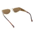 thumbnail image 5 of Womens Side Visor Retro Hipster Rimless Taper Rectangle Metal Rim Sunglasses Gold - Brown, 5 of 5