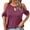 Hot Pink, variant on AherBiu Off Shoulder Tops for Women Short Sleeve Keyhole Crewneck Summer Casual Loose Shirts Blouse