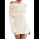 thumbnail image 1 of Vestido Elegante Tipo Suéter de con Hombros Descubiertos para Mujer, Ajustado, de Larga y Crochet Albaricoque S, 1 of 7