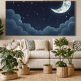 thumbnail image 4 of LUUFILx Starry Night Sky Theme Moon Clouds Banner Party Decorations Backdrop Background, 4 of 7