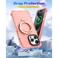 thumbnail image 5 of for iPhone 15 Pro Max Case Compatible with MagSafe Ring Stand Ring Holder Chain Drop Protection Durable Cover for Men Women Girls Cute Hotpink Magnetic Phone Cases for Apple iPhone 15 Pro Max, 5 of 12