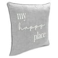 thumbnail image 5 of Jordan Manufacturing 16" x 16" My Happy Place Gray Novelty Square Outdoor Throw Pillow with Welt, 5 of 8