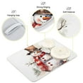 thumbnail image 4 of Snowman Christmas Dish Drying Mat Microfiber Kitchen Pad Large Counter Absorbent Dish Mats Drainer Rack 18"x24", 4 of 7