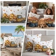 thumbnail image 5 of Yellow Truck Fall Outdoor Waterproof Pillow Covers, Thanksgiving Pumpkins Maple Decorative Square Throw Pillowcase Sofa Cushion Sham for Patio/Couch/Chair, 24"x24" 2 Pack, 5 of 8