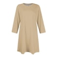 thumbnail image 5 of LISTHA Women's 3/4 Sleeve A-line and Flare Midi Long Dress Khaki L, 5 of 6