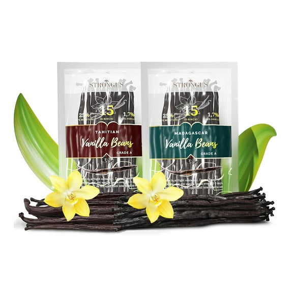 Premium Grade A Vanilla Beans  Vacuum Sealed  Tahitian & Madagascar Vanilla Pods  Rich, Creamy Flavor & Aroma  Perfect for Baking, Homemade Extract, Paste, Brewing, Coffee, Cooking