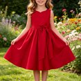 thumbnail image 2 of Splozh Baby Girl Dress Princess Dress Girls Sleeveless Dress Dance Party Princess Dresses Clothes Flower Girl Dress,Red,7-8 Years, 2 of 9
