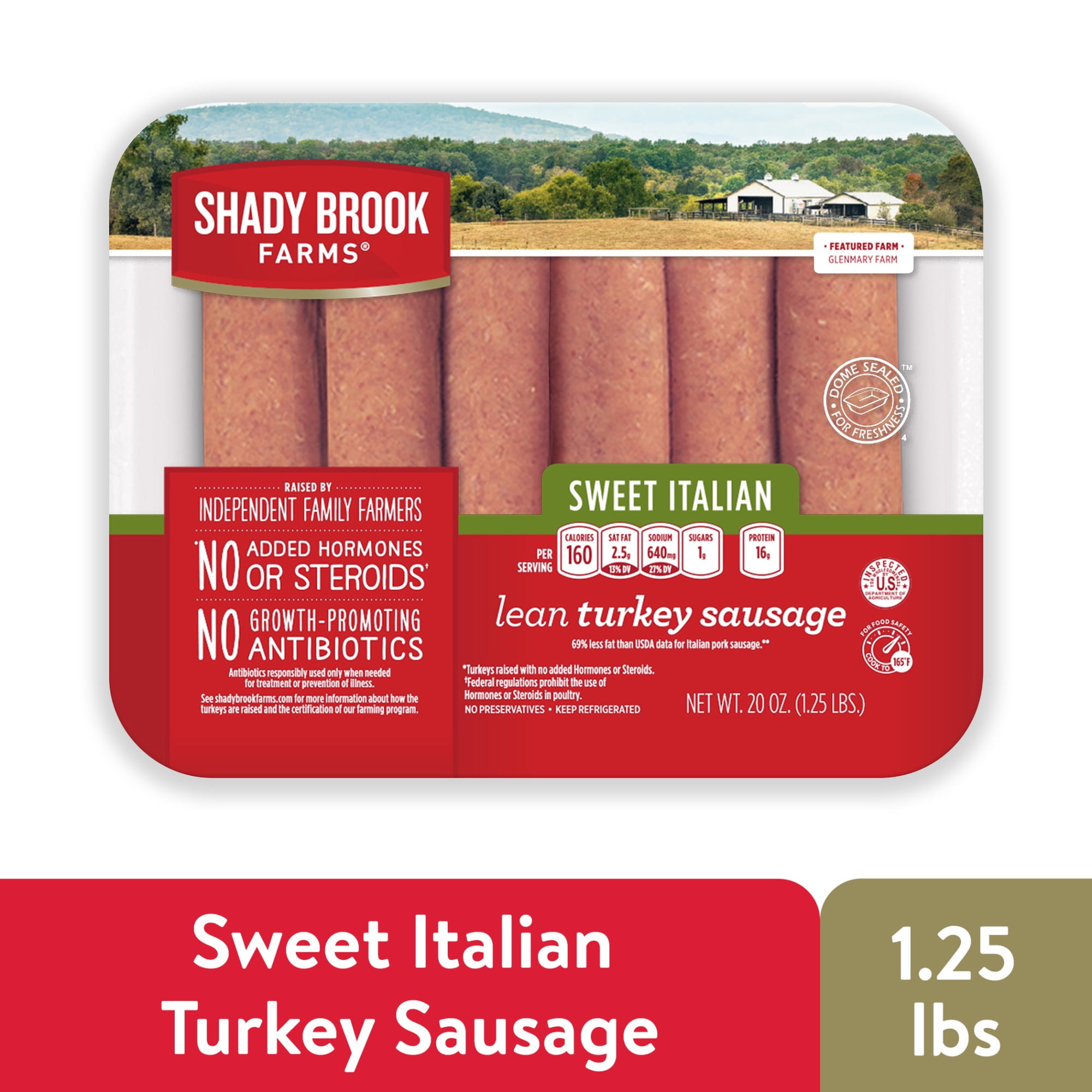 Shady Brook Farms® Sweet Italian Turkey Sausage 6 count, 1.25 lbs